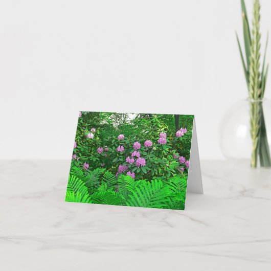"RHODODENDRON & FERNS" NOTECARD KAART (Voorkant)