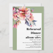 Rhododendron flowers wedding rehearsal dinner kaart (Voorkant)