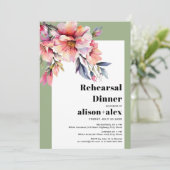 Rhododendron flowers wedding rehearsal dinner kaart (Staand voorkant)