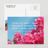 Rhododendron met Zweeds Proverb-Briefkaart Briefkaart (Voorkant / Achterkant)
