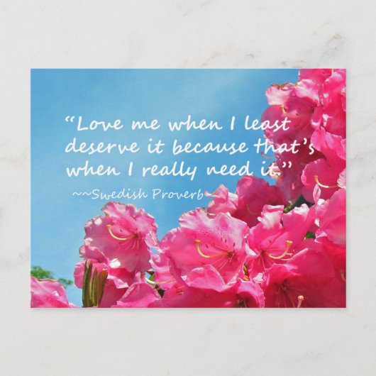 Rhododendron met Zweeds Proverb-Briefkaart Briefkaart (Voorkant)