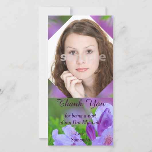 Rhododendron Na de regen Bat Mitzvah Dank je Bedankkaart (Voorkant)