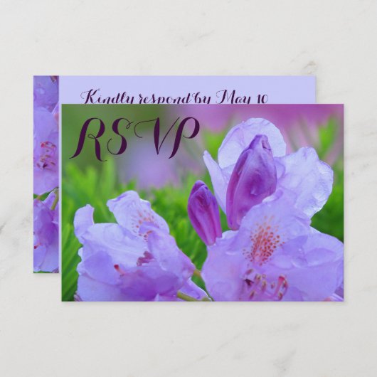 Rhododendron na regen bruiloft RSVP (Voorkant / Achterkant)