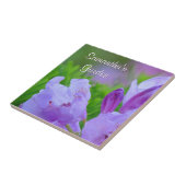 Rhododendron na regen gepersonaliseerde tuin tegeltje (Zijkant)