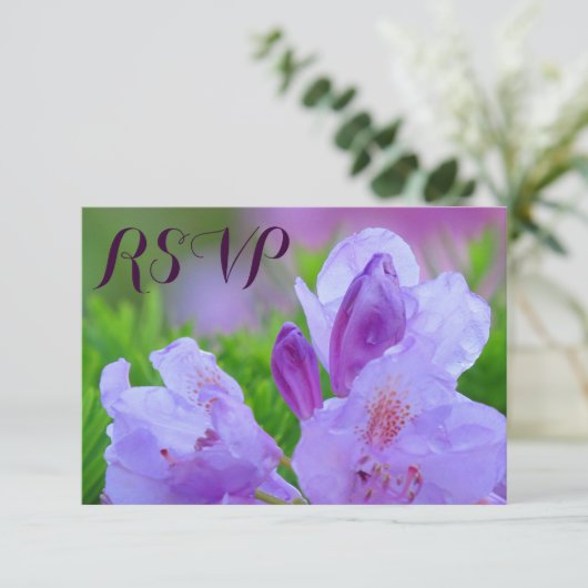 Rhododendron na Verloving van Regenbruiloft RSVP (Staand voorkant)