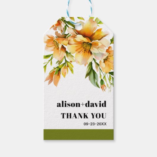 Rhododendron orange yellow flowers fall wedding cadeaulabel (Voorkant)