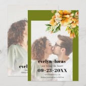 Rhododendron orange yellow flowers photo wedding save the date (Voorkant / Achterkant)
