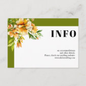 Rhododendron orange yellow flowers wedding informatiekaartje (Voorkant)