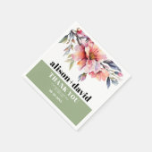 Rhododendron peach-pink flowers typography wedding servet (Hoek)