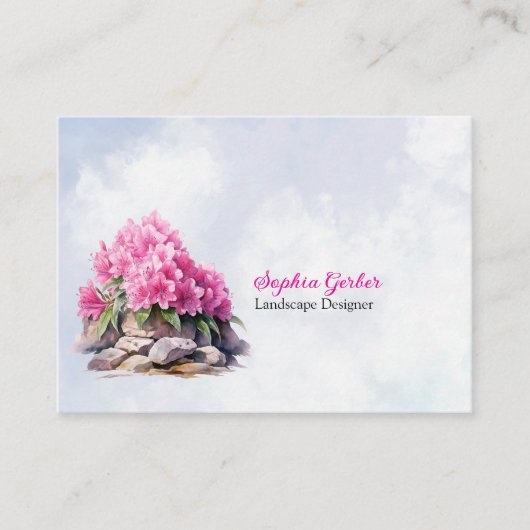 Rhododendron tuin- en landschapsberoepen visitekaartje (Voorkant)