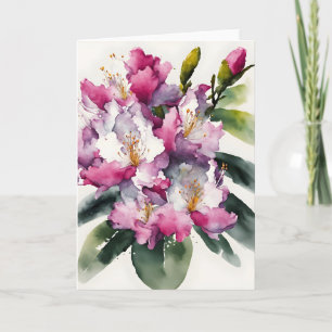 Rhododendron - Watercolor bloemen Kaart