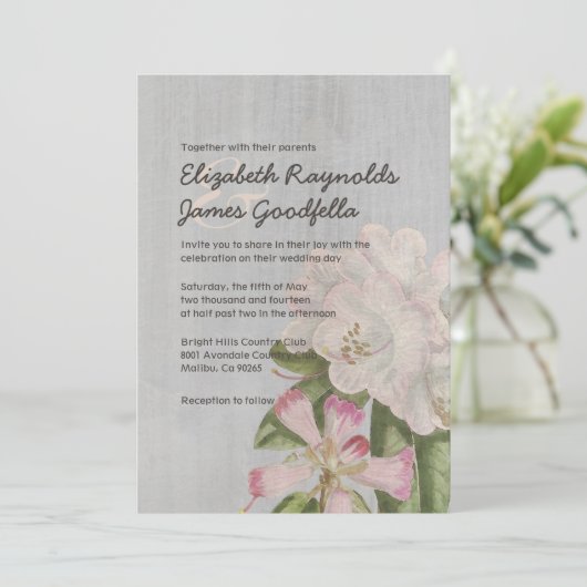  Rhododendron Wedding Invitations Kaart (Staand voorkant)