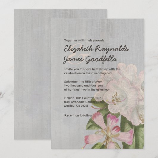 Rhododendron Wedding Invitations Kaart (Voorkant / Achterkant)