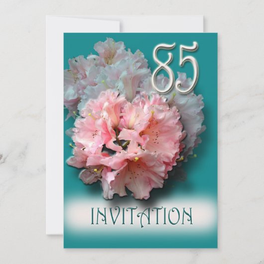Rhododendrons 85th Birthday Party Invitation Kaart (Voorkant)