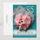 Rhododendrons 85th Birthday Party Invitation Kaart (Voorkant / Achterkant)