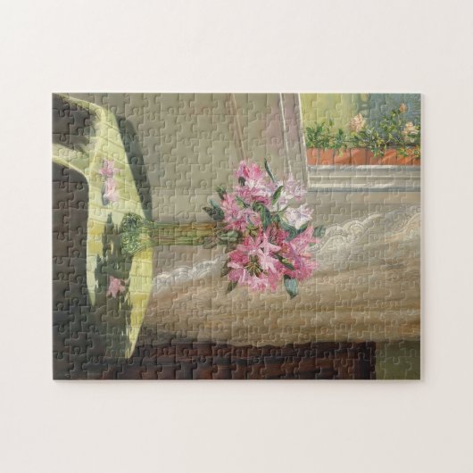 Rhododendrons door een Venster | Jessica Hayllar Legpuzzel (Horizontaal)