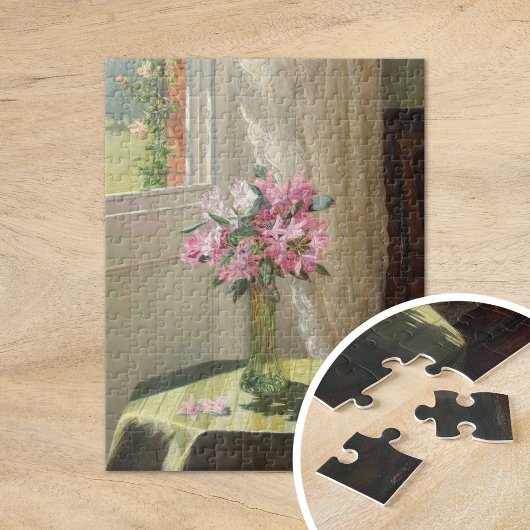 Rhododendrons door een Venster | Jessica Hayllar Legpuzzel