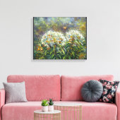 "Rhododendrons en bijen" Canvas Afdruk (Insitu (Woonkamer))