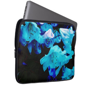 Rhododendrons in Blauw, Floral, Blauwe Bloemen Laptop Sleeve