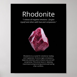 Rhodoniet kristal steen betekent poster
