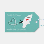 Rhodos Bestemming Bruiloft Bewaar de datum Cadeau  Cadeaulabel (Voorkant (Horizontaal))