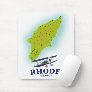 Rhodos, de Griekse eilandkaart reisposter. Muismat