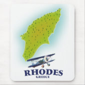 Rhodos, de Griekse eilandkaart reisposter. Muismat (Voorkant)