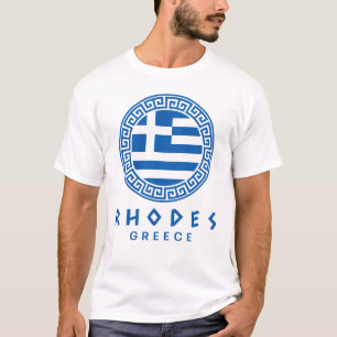 Rhodos en vlag van Griekenland Mannen T-shirt