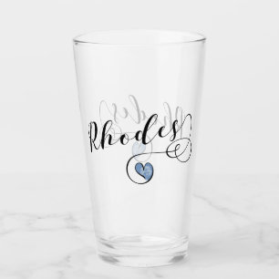 Rhodos Flag in Heart, Griekenland Glas