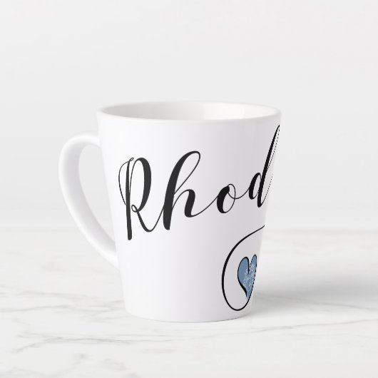 Rhodos Flag in Heart, Griekenland Latte Mok (Linkerhoek)