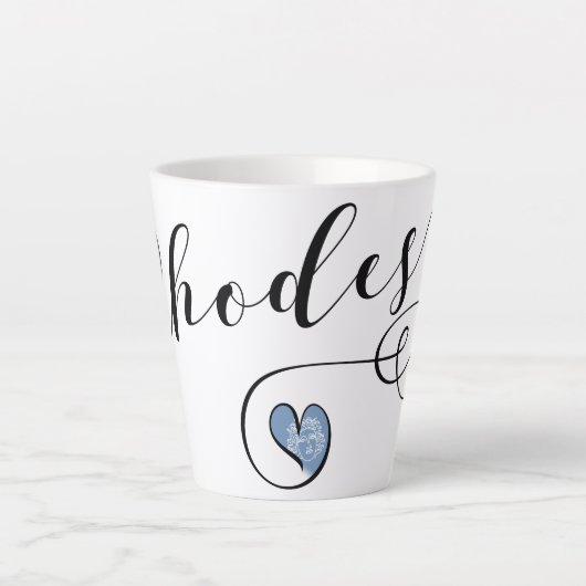 Rhodos Flag in Heart, Griekenland Latte Mok (Voorkant)