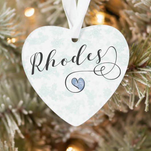 Rhodos Flag in Heart, Griekenland Ornament (Boom)