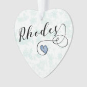 Rhodos Flag in Heart, Griekenland Ornament (voorkant)