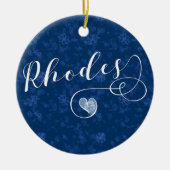 Rhodos Flag in Heart, Griekenland Snowflake Keramisch Ornament (Voorkant)