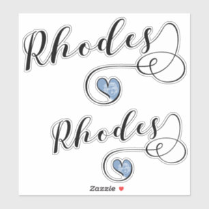 Rhodos Flag in Heart, Griekenland Sticker