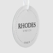 Rhodos, Griekenland Eenvoudige internationale reiz Ornament (voorkant)