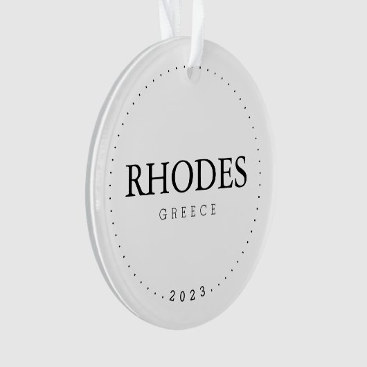 Rhodos, Griekenland Eenvoudige internationale reiz Ornament (voorkant)
