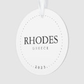 Rhodos, Griekenland Eenvoudige internationale reiz Ornament (voorkant)