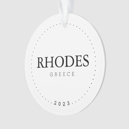 Rhodos, Griekenland Eenvoudige internationale reiz Ornament (voorkant)