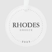 Rhodos, Griekenland Eenvoudige internationale reiz Ornament (voorkant)