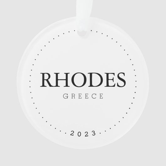 Rhodos, Griekenland Eenvoudige internationale reiz Ornament (voorkant)