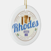 Rhodos Griekenland  Egeïsche eiland Souvenir Keramisch Ornament (Rechts)