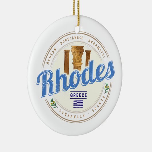 Rhodos Griekenland  Egeïsche eiland Souvenir Keramisch Ornament (Rechts)