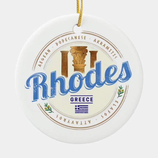 Rhodos Griekenland  Egeïsche eiland Souvenir Keramisch Ornament (Voorkant)