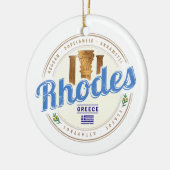 Rhodos Griekenland  Egeïsche eiland Souvenir Keramisch Ornament (Links)