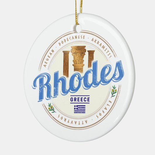 Rhodos Griekenland  Egeïsche eiland Souvenir Keramisch Ornament (Links)