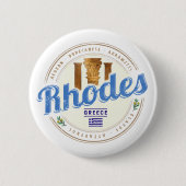 Rhodos Griekenland  Egeïsche eiland Souvenir Ronde Button 5,7 Cm (Voorkant)