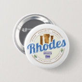 Rhodos Griekenland  Egeïsche eiland Souvenir Ronde Button 5,7 Cm (Voorkant /achterkant)