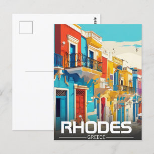 Rhodos, Griekenland Eiland souvenir Briefkaart