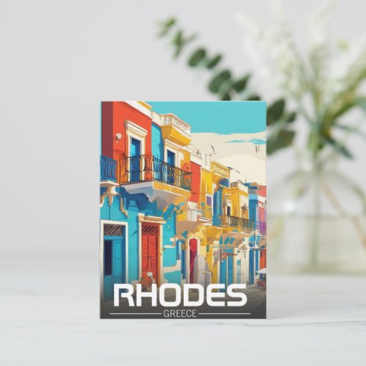 Rhodos, Griekenland Eiland souvenir Briefkaart (Staand voorkant)